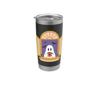 Halloween Ghost Coffee Lover Spooky Season Bat Cute Stainless Steel Insulated Tumbler