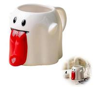 Halloween Ghost Coffee Mug 450ml, Ceramic Sticking Out Tongue Ghost Mug, Cute Drinking Cup for Coffee Tea Milk, Gifts for Birthday Halloween