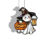 Halloween Ghost Color Glass, Cute Ghost Design, Adding Halloween Atmosphere, Suitable For Various Scenes, Garden Window Decorations, Ideal Choice