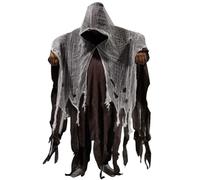 Halloween Ghost Costume Adult 185 cm Female Ghost Costume Haunted Hooded Cape Ghost Halloween Costume for Women Men Halloween Costume for Adults for Masquerade Cosplay