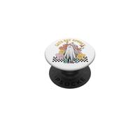 HALLOWEEN GHOST COSTUME CUTE BUT SPOOKY LITTLE FLORAL CHECK PopSockets Adhesive PopGrip