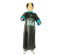 Halloween Ghost Costume for Kids Chinese Zombie Costume Zombie Outfit Chinese Hopping Vampire Robe and Hat with Fake Long Braid & Magic Spells Halloween Costumes Party Fancy Dress Cosplay Accessories