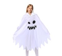 Halloween Ghost Costume - Glow in The Dark Ghost Cape | Halloween Hooded Cloak | Multi-Occasion Kids Scary Dress-up for trick-or-treating, costume parties, spooky photoshoots