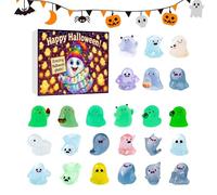 Halloween Ghost Count Down Calendar | 24-Day Countdown Calendar with Miniature Ghosts | Cute Glow-in-The-Dark Sculpture for Family Teens Adults Couples