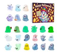 Halloween Ghost Count Down Calendar - 24-Day Countdown Calendar with Miniature Ghosts | Glow-in-The-Dark Tabletop Centerpiece for Mantel Bookshelf Bedroom Dormitory Living Room