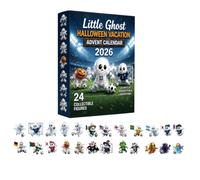 Halloween Ghost Countdown Calendar, 24-Day Flat Acrylic Soccer Figurine, Interactive Halloween Countdown Calendar for Kids, Family & Friends, Haunted House Decor, Fun Party Activity for School & Home