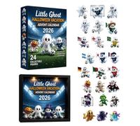 Halloween Ghost Countdown Calendar, 24-Day Flat Acrylic Soccer Figurine, Interactive Halloween Countdown Calendar for Kids, Family & Friends, Haunted House Decor, Fun Party Activity for School & Home