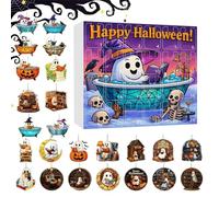 Halloween Ghost Countdown Calendar | 24 Day Reading Ghost Countdown Ornament | 2D Acrylic Halloween Decor for Holiday Fireplace Tree Display Home Indoor