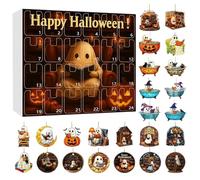 Halloween Ghost Countdown Calendar - 24 Day Reading Ghost Countdown Ornament | 2D Acrylic Halloween Decorations for Indoor Home Haunted House Tree Fireplace