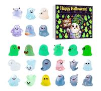 Halloween Ghost , Countdown Calendar 24 Days with Miniature Ghosts | Cute Phosphorescent Sculpture for Families Teens Adults Couples