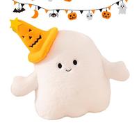 Halloween Ghost Cushion, Funny Plush | Halloween Aesthetic Ghost Cushion with Pumpkin Hat or Evil Horn for Bedroom, Interior, Shelf, Living Room, Apartment, Sofa
