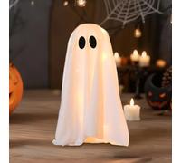 Halloween Ghost Decor - Light Up Ghost Table Decoration | Small Scary LED Boo Ornament for Haunted House, Indoor Party, Birthday, Bedroom Setup | Spooky Centerpiece Prop for Photo Display