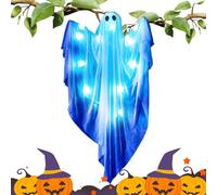 Halloween Ghost Decoration, 120 X 60 X 16 Cm, LED Ghost Decoration, With 3 Light Modes And Sounds, Halloween Ghosts Pendant, Battery-operated, Suitable For Halloweens Decorations In The Room Or Garden