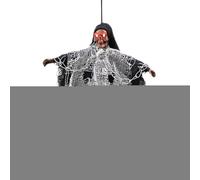 Halloween Ghost Decoration - Scary Hanging Skeleton | Haunted House for Outdoor Use | With Luminous Skull, Floating Gauze, Ideal on the Tree as well as in the Garden, Horror Atmosphere