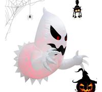 Halloween Ghost Decorations Outdoor, Halloween Inflatable Scary Flying Ghost Broke Out From Window, Halloween Inflatables Outdoor Decorations, Scary Flying Ghost Halloween Window Decor, Build-in LED