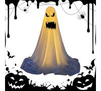 Halloween Ghost Decorations, Outdoor White Cloth Ghosts, Height-Adjustable Ghost for Porches, Yards, Gardens, Lawns (F, 165 cm)