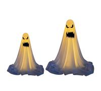 Halloween Ghost Decorations, Outdoor White Cloth Ghosts, Height-Adjustable Ghost for Porches, Yards, Gardens, Lawns (F, 85 cm + 165 cm)