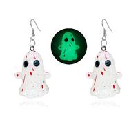 Halloween Ghost Earrings for Women Cute Cartoon Ghost Glow in the Dark Earrings Ghost Drop Dangle Earring Party Prom Cosplay Halloween Jewelry, Acrylic, No Gemstone