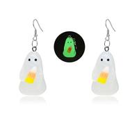 Halloween Ghost Earrings for Women Cute Cartoon Ghost Glow in the Dark Earrings Ghost Drop Dangle Earring Party Prom Cosplay Halloween Jewelry, Acrylic, No Gemstone