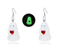 Halloween Ghost Earrings for Women Cute Cartoon Ghost Glow in the Dark Earrings Ghost Drop Dangle Earring Party Prom Cosplay Halloween Jewelry, Acrylic, No Gemstone