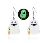 Halloween Ghost Earrings for Women Cute Cartoon Ghost Glow in the Dark Earrings Ghost Drop Dangle Earring Party Prom Cosplay Halloween Jewelry, Acrylic, No Gemstone