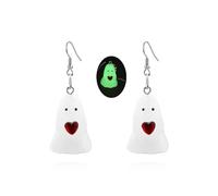 Halloween Ghost Earrings for Women Glow Ghost Dangle Earrings Spooky Ghost Drop Earrings Halloween Theme Charm Earrings Halloween Glow Party Accessories, Acrylic, crystal