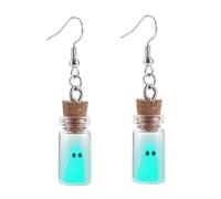 Halloween Ghost Earrings for Women, Glow-In-The-Dark Spooky Ghost in A Bottle Earring, Halloween Cosplay Party Jewelry