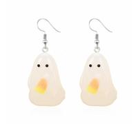 Halloween Ghost Earrings Funny Charm 3D Resin Evil Pumpkin Candy Corn Bloody Ghost Glow-in-The-Dark Transparent Spooky Dangle Drop Earrings for Women Goth Halloween Cosplay Christmas Party Fashion