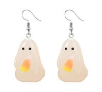 Halloween Ghost Earrings Glow-In-The-Dark Cute Spooky Animal Ghost Dangle Drop Earring for Women, Resin, no gem