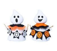 Halloween Ghost Figures - Ghost Gnome Decor Halloween Figurine | 2 Pieces Seasonal Tabletop Smiling Ornaments for Fireplace Mantel Shelf Windowsill Haunted House