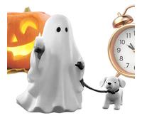 Halloween Ghost Figurine - Ghost Walking Dog Statue,Desk Decor Table Centerpieces for Kitchen Garden Bedroom Party Shelf Desk Mantel Bathroom