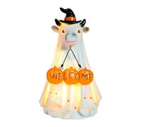 Halloween Ghost Figurines with LED Lights Cute Animal Warm Glow