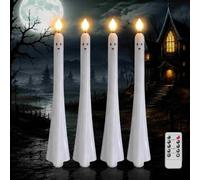 Halloween Ghost Flameless Taper Candles Decorations,Flickering LED Ghost