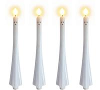 Halloween Ghost Flameless Taper Candles with Remote,Flickering Battery Operated LED Ghosts Candles Set 3D Spooky Ghost Halloween LED Candle for Indoor Table Mantel Home Party Decor (4pcs)