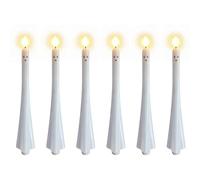 Halloween Ghost Flameless Taper Candles with Remote,Flickering Battery Operated LED Ghosts Candles Set 3D Spooky Ghost Halloween LED Candle for Indoor Table Mantel Home Party Decor (6pcs)