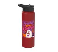 Halloween Ghost Freshly Boo'd Coffee Lover Vintage Halloween Stainless Steel Insulated Water Bottle