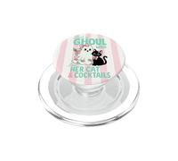 Halloween Ghost Ghoul Who Loves Her Cat and Cocktails Cute PopSockets PopGrip for MagSafe