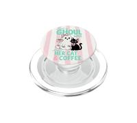 Halloween Ghost Ghoul Who Loves Her Cat and Coffee Cute PopSockets PopGrip for MagSafe
