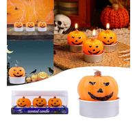 Halloween Ghost Halloween Décor Candle Holders Pumpkin Themed Party Decorations For A Haunting Good Ornament (Orange, 14x6x5cm)