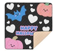 Halloween Ghost Heart Pumpkin Black Pink Large Sturdy mat for Baby to Play on Floor for Floor Portable Foldable Tummy Time & Crawling Mat for Baby Toddler Infant, 50'' x 50''de actividades