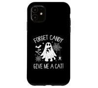 Halloween Ghost Holding Black Cat Forget Candy Give Me A Cat Case for iPhone 11
