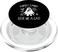 Halloween Ghost Holding Black Cat Forget Candy Give Me A Cat PopSockets PopGrip for MagSafe