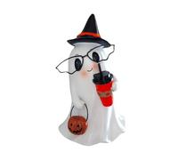 Halloween Ghost Holding Umbrella 2025 Halloween Black Cat Ghost Decoration, Ghost With Black Cat Underneath Umbrella Figurine, Gothic Ghosts Figurines (2B)