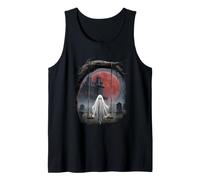Halloween Ghost House Horror House Motif Tank Top