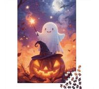 Halloween Ghost Jigsaw Puzzle 1000 Pieces Recycled Paper for Adults Pumpkin LanternPuzzle Fun And Challenging Home Activity Great Gift Idea for Festivals 52x38cm/1000pcs