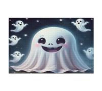 Halloween Ghost Jigsaw Puzzles 1000 Pieces for Adults Wooden Puzzle for Teenagers Educational Games Unique Gift （75×50cm）