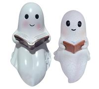 Halloween Ghost Light - LED Night Lamp, Charming Ghost-Shaped Reading Light, Soft Warm Glow, Portable Battery-Operated Design, Cute Desk Accessory, Decorative Home Accent for Bedroom, Mantle, Farmhous