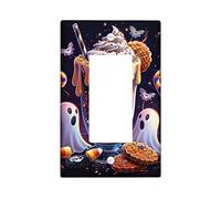 Halloween Ghost Light Switch Cover Plate/Outlet Covers, Spooky Candy Drip House Decorations for Wall Accents, Thermoplastic Wall Plates, Standard Size Single Rocker