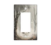Halloween Ghost Light Switch Cover Plates/Outlet Covers, Grey Forest Fog for Wall Accents, Thermoplastic Wall Plates,Standard Size Single Rocker