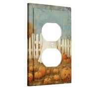 Halloween Ghost Light Switch Cover Plates/Outlet Covers, Spooky Pumpkins for Wall Accents, Wooden Wall Plates, Standard Size Single Duplex Outlet